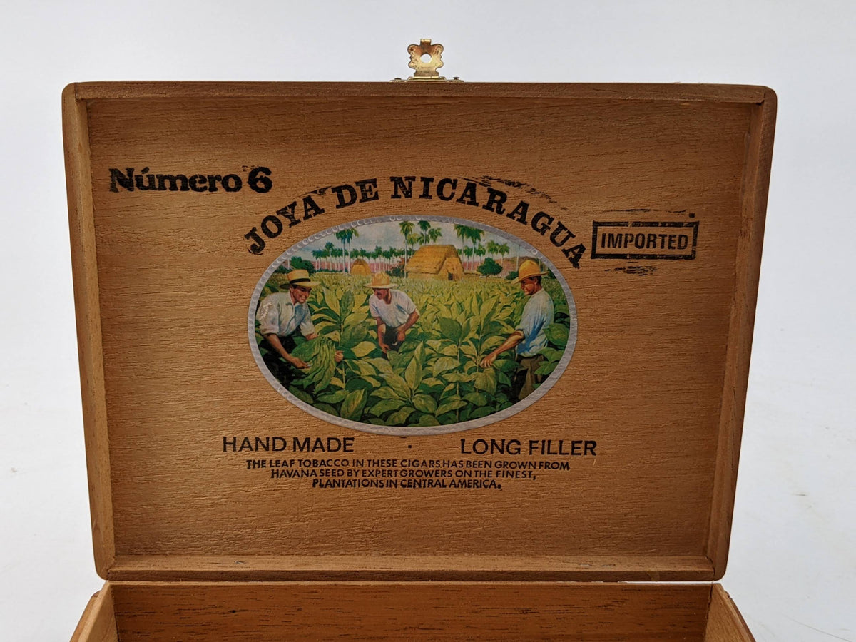 nicaragua tobacco imports Joya De Nicaragua Numero 6 Fabrica De Tabacos Imported Wooden Cigar Box