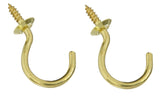 National Hardware N119-727 Marine Grade Solid Brass 1-1/2" Cup Hook 2-Pack