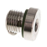 Tameson FL1-M-STF-014G-I G 1/4'' Male Stainless Steel Closing Plug with Inner Hex and FKM Seal