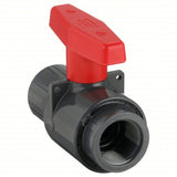 Spears 2121-010 Two-Way 1” FNPT PVC Threaded 235 PSI Compact Tee Ball Valve