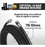THE CIMPLE CO RG6 Indoor/Outdoor 75' Dual Shielded Coax Coaxial Cable CMP-COAX-SGL-CC-BLK-75F