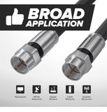 THE CIMPLE CO RG6 Indoor/Outdoor 75' Dual Shielded Coax Coaxial Cable CMP-COAX-SGL-CC-BLK-75F