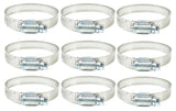 IDEAL 5236 Tridon SAE 36 Micro-Gear 7/8" to 2-3/4” Stainless Steel Hose Clamp Box of 9