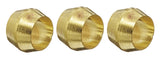 Eaton Weatherhead Danfoss 60X4 Brass 1/4" Tube X 7/16”-24 Thread Compression Fitting Sleeve 3-Pack