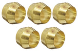 Eaton Weatherhead Danfoss 60X5 Brass 5/16" Tube X 1/2”-24 Thread Compression Fitting Sleeve 5-Pack