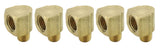 Parker Hannifin 2202P-4-2 Brass 1/4" Female NPT X 1/8" Male NPT 90° Street Elbow Fitting 5-Pack