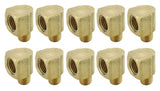 Parker Hannifin 2202P-4-2 Brass 1/4" Female NPT X 1/8" Male NPT 90° Street Elbow Fitting 10-Pack