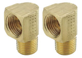 Parker Hannifin 249IFHD-4-4 Brass 1/4" Tube X 1/4" NPT Inverted Flare 90° Elbow Fitting 2-Pack