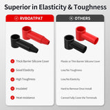 RVBOATPAT CCI25-70-BR Marine Grade 4 to 2/0 AWG Silicone Rubber Battery Terminal Cover 5-Pair