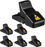 Feeke M01-6Pack Boat Marine Black Plastic Small Mice Trap Indoor Mouse Trap 6-Pack