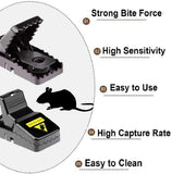 Feeke M01-6Pack Boat Marine Black Plastic Small Mice Trap Indoor Mouse Trap 6-Pack