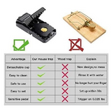 Feeke M01-6Pack Boat Marine Black Plastic Small Mice Trap Indoor Mouse Trap 6-Pack
