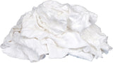 Buffalo Industries 10521 Absorbent White Recycled T-Shirts Cloth 1 lb. Bag of Rags
