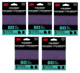3M 27364 1/4SHT5PK60 Ultra Durable 60 Grit 4-1/2" X 5-1/2" 1/4 Sheet Sandpaper 5-Pack