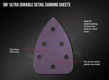 3M MOUSE5PK60 Ultra Durable 60 Grit Hookit Palm Sander 6-Hole Sanding Sandpaper 5-Pack