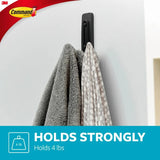 3M Command BATH36-MB-ESF Large Matte Black Bath Double Hook