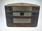 Vintage Large 22" H X 28" W X 16-1/2" D Dome Top Pirate Booty Treasure Chest