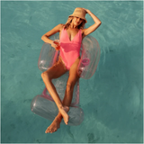 FUNBOY MESHCHAIR-PINKDUST Inflatable Clear Pink Mesh Chair & Water Hammock Pool Float