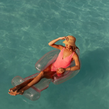 FUNBOY MESHCHAIR-PINKDUST Inflatable Clear Pink Mesh Chair & Water Hammock Pool Float