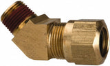 Parker VS279NTA-6-6 Brass 45° Elbow 3/8" Male Compression Air Brake Tube Fitting