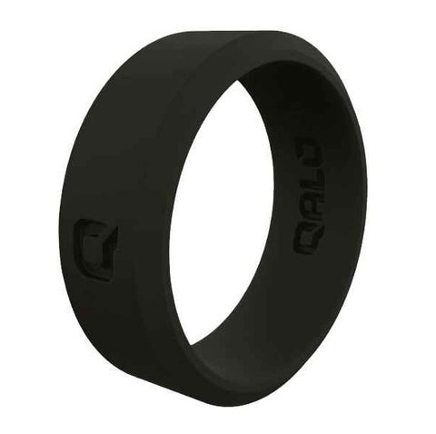 QALO QS9-FSB06 Silicone Women's Black Modern Silicone Ring Black Size 6