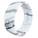 QALO QS9-FSE06 Silicone Women's White Modern Silicone Ring White Marble Size 6