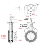 Bray 300500-11010119 + 04-0200-11202-001 Wafer Butterfly Valve and Gear Operator with Hand Wheel