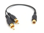 Pan Pacific MMA-RCAFM2-6" RCA Female To Two Male 6" Stereo Extension Adapter Cable