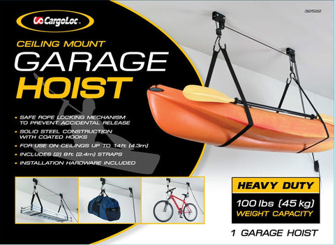CargoLoc 32522 100 lbs. (45 kg) Heavy Duty Ceiling Mount Garage Hoist