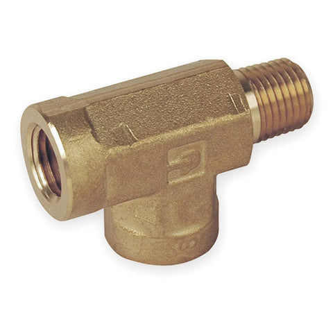 Parker 4-4-6 446 ST-B 1/4" NPT X 3/8" Inverted Flare Brass Male Branch Tee Fitting