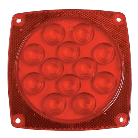 Grote 90642 Stop Tail Turn Replacement Square Polycarbonate Red Lens Brake Light