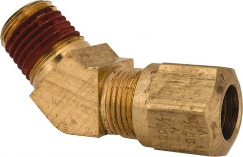 Parker VS279NTA-4-4 D.O.T. NTA 1/4" Tube X 1/4" NPT 45° Male Air Brake Compression Elbow Fitting