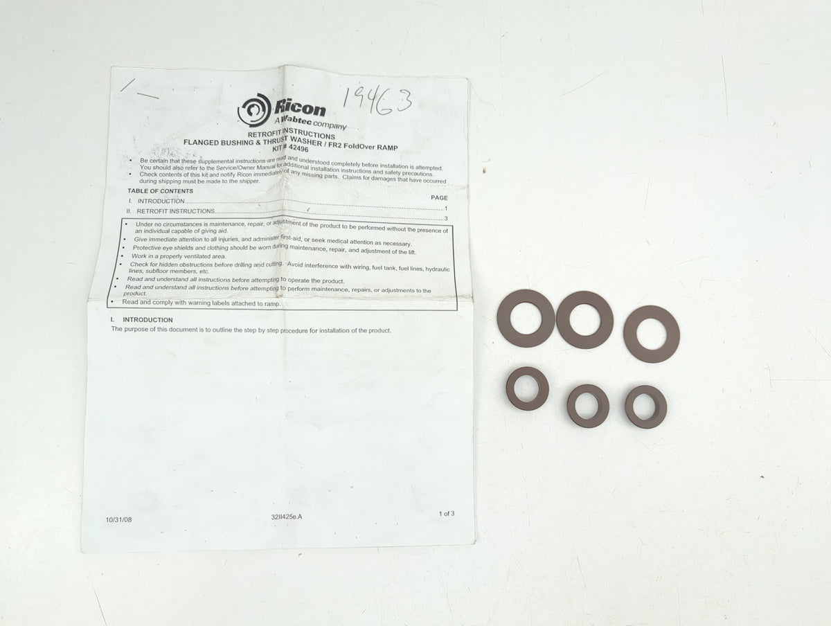 Ricon 42496 FR2 FoldOver Ramp Flanged Bushing and Thrust Washer Partia ...