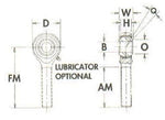 Alinabal VML-12-G V-Series Left Hand 3/4-16 Thread Male Rod End Ball Joint