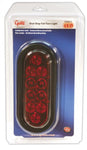 Grote 52282-5 LED 6" Oval RED with Clear Lens Stop Tail and Turn Signal Light with Grommet