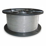 Dayton 1DLA7 50' Vinyl Coated Galvanized Steel 7 X 7 1/8" X 3/16" Wire Rope