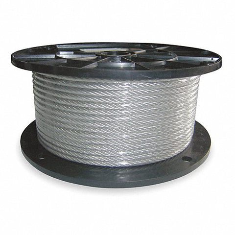 Dayton 1DLA7 100' Vinyl Coated Galvanized Steel 7 X 7 1/8" X 3/16" Wire Rope