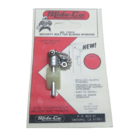 Slide-Co No. 17615 Security Bolt for Sliding Windows Steel with Quick Release