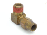 Bendix 215709N Brass 1/2" Tubing X 3/8" NPT 90° Elbow Air Brake Fitting