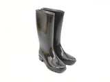 St John's Bay SJB Winthrop 100-1142 Black Size 9M Waterproof Block Heel Rain Boots