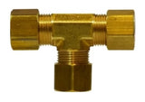 Midland Metal 18-103 18103 Brass 1/4" Tube Forged Compression Union Tee Fitting