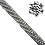 Suncor S0704-0006 C0704-0006-02 7X19 304 Stainless Steel 7/32" Wire Rope By the Foot