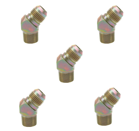 Aeroquip 2023-12-12S 3/4" 37° JIC Flare X 3/4" NPT 45° Male Elbow Fitting Parker 12 VTX-S 5-Pack