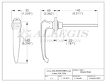 WBH 1/04959 FS877 Heavyweight 6.29” Chrome Heavy Duty Locking L-Handle with Keys