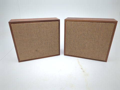 Vintage Modern 12" X 13-1/2" X 4-1/2" Teak Bookshelf or Wall Speakers