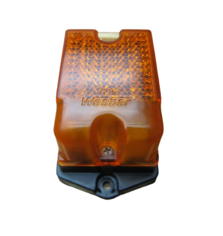 Wesbar 3181 Deluxe Over 80' Trailer 12V Amber Reflex Reflector Lens Clearance Light Side Marker Lamp