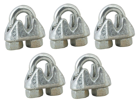 Builders Hardware WRC18 Malleable Iron 1/8" Galvanized Wire Rope Cable Clamp 5-Pack