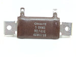 Ohmite F406 250 Series 40 Watt 5 Ohm Vitreous Enamel Wire Wound Resistor with Bracket