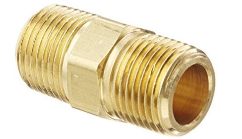 Eaton Aeroquip Weatherhead 3325X6 Brass 3/8" Male NPT X 3/8" Male NPT Hex Nipple