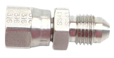 Parker 4 XHL6-SS Stainless Steel 1/4" JIC 37° Flare X 1/4" Female ORFS Swivel Straight Conversion Adapter Tube Fitting